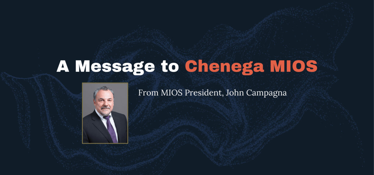 Message To The Chenega MIOS Organization