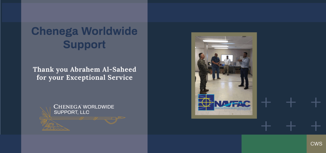 CWS Employee, Abrahem Al-Saeed, Recognized By NAVFAC Leadership For Exceptional Service